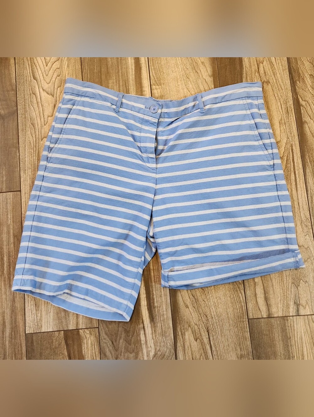 Boyfriend Roll-Up Striped Shorts